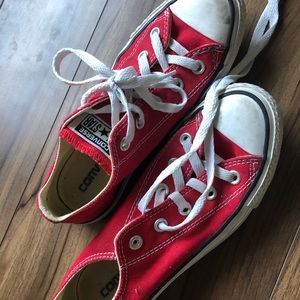 Red converse shoes